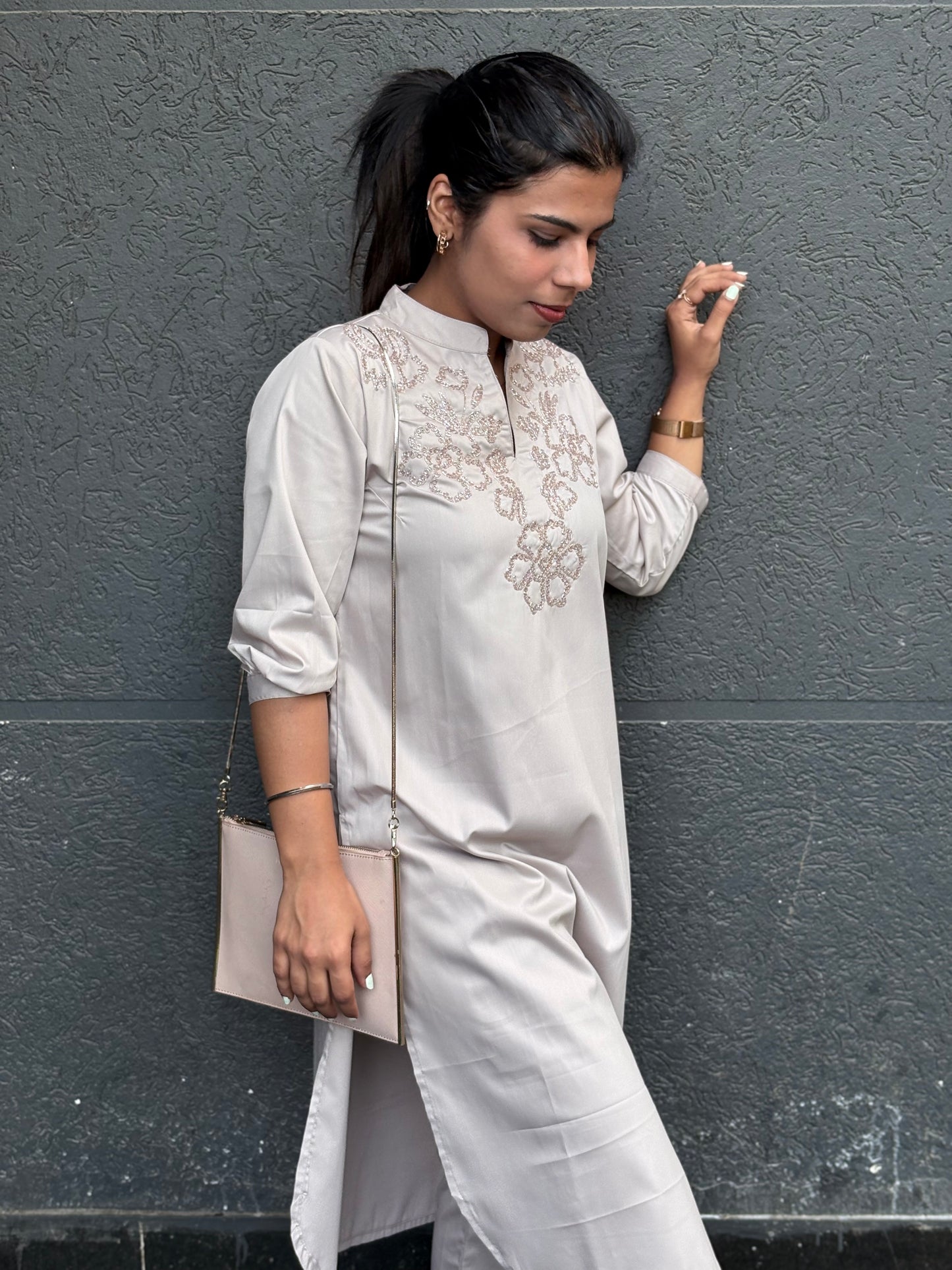 Rose gold pathani co-ord