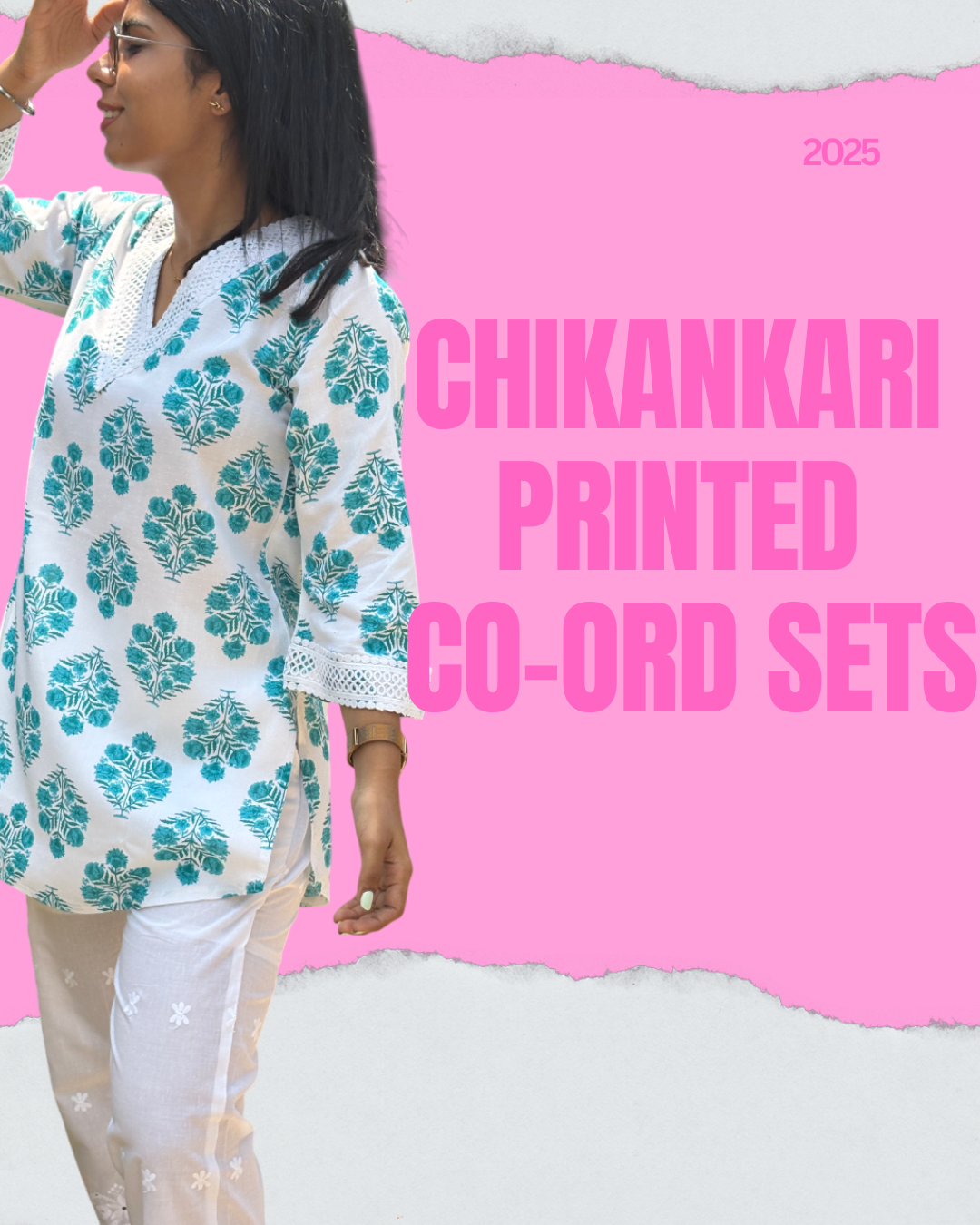 PRINTED CHIKANKARI BOTTOM CO-ORD SETS UNDER 1599