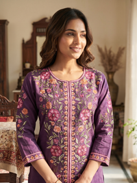 Mystic Violet Embroidered Co-ord Set