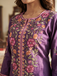 Mystic Violet Embroidered Co-ord Set
