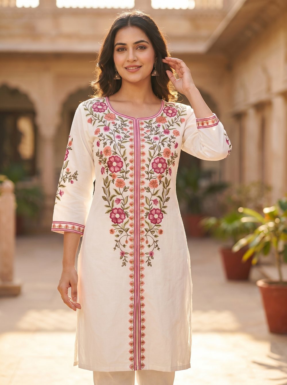 White Embroidered Co-ord Set