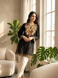 Aari black kurta