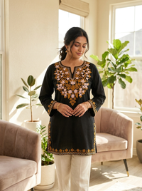 Aari black kurta